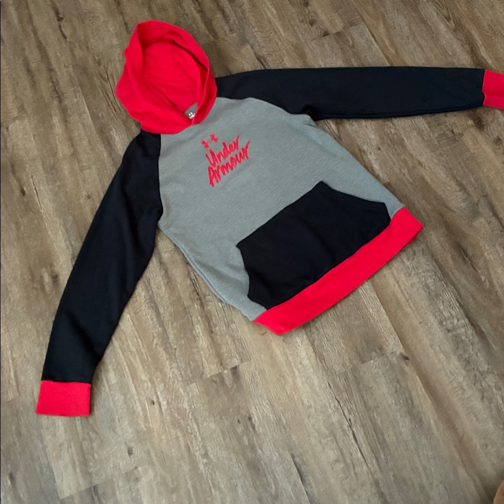 Under Armour Men’s Red, Black & Gray Crewneck Hoodie